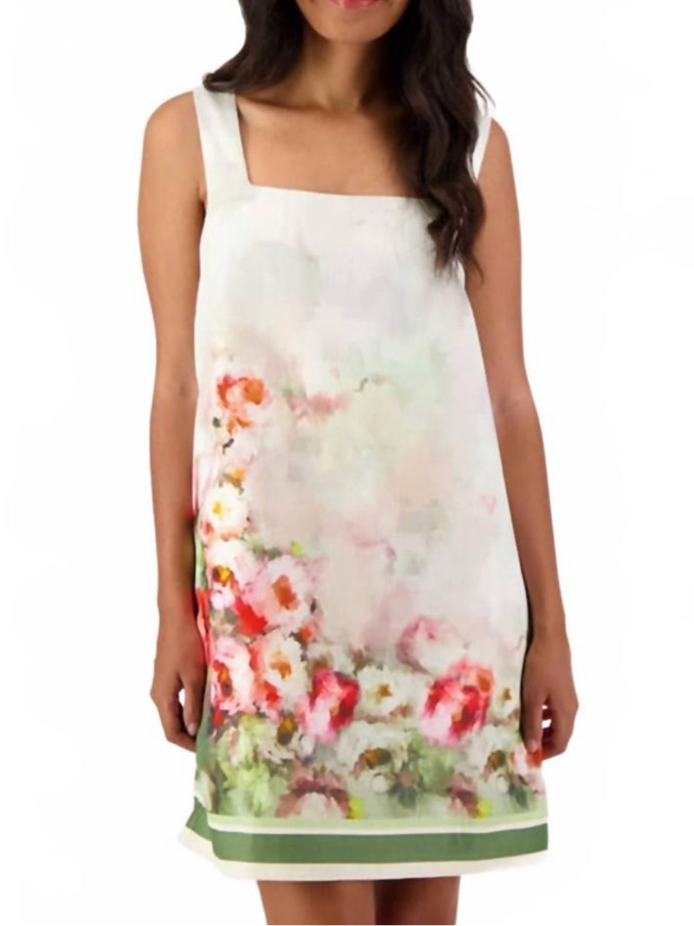 CIEBON Cemile Floral Print Sleeveless Shift Day Dress Dove Size Small NWT